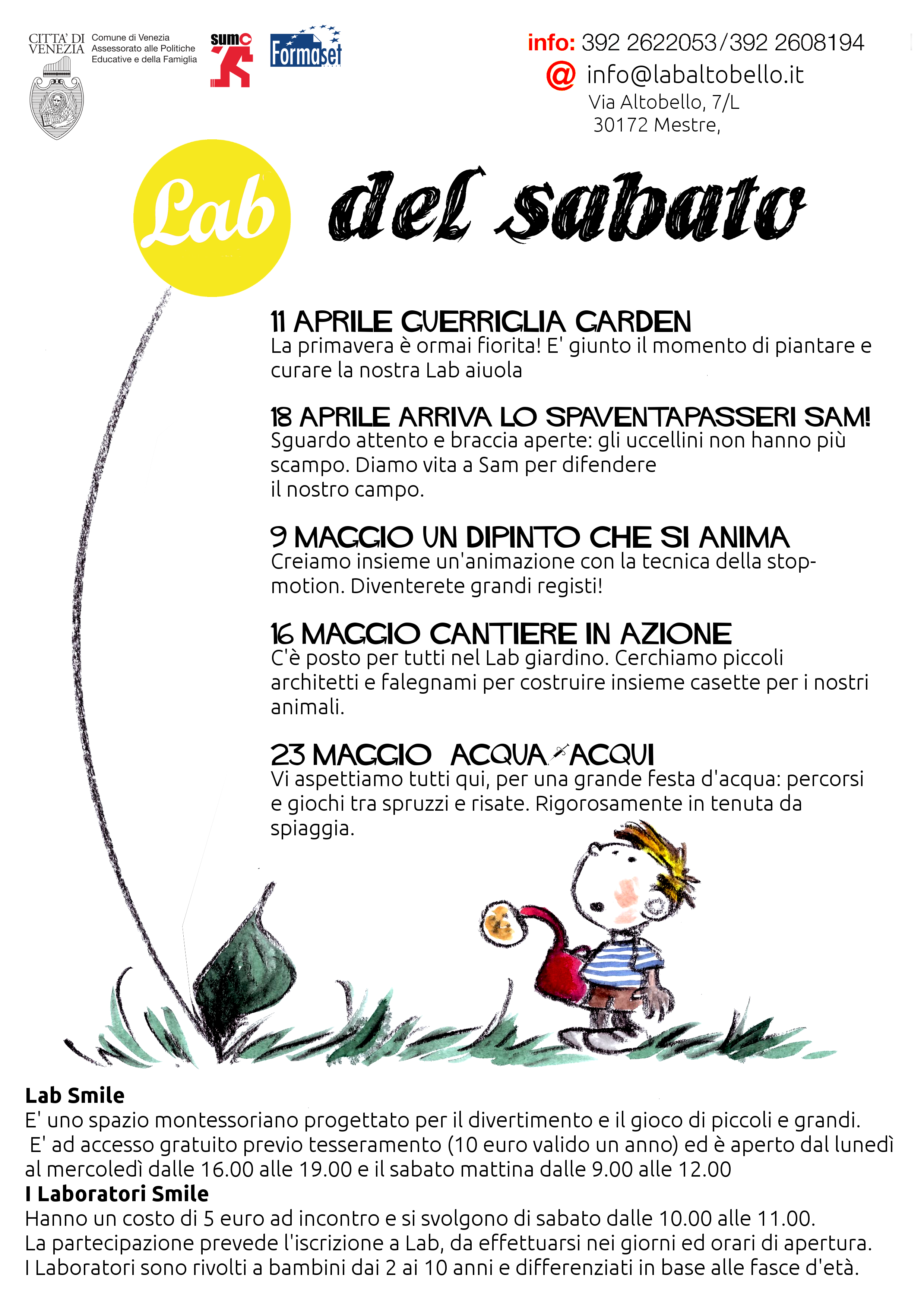 Dopo Pasqua, riprendono i laboratori del sabato!