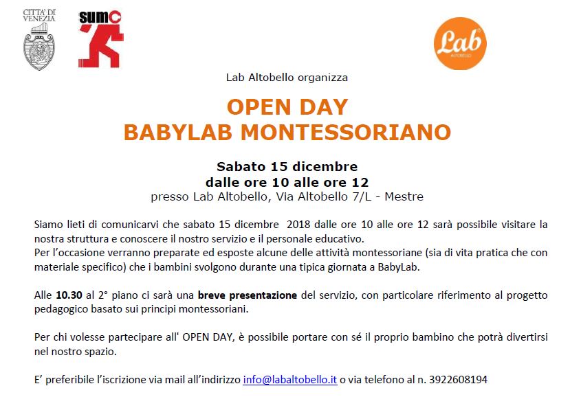 OPEN DAY BABYLAB MONTESSORIANO